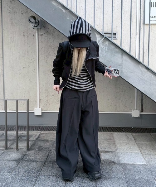 セール】【nmtc+】cross design diagonal zip up sweat / 【エヌ