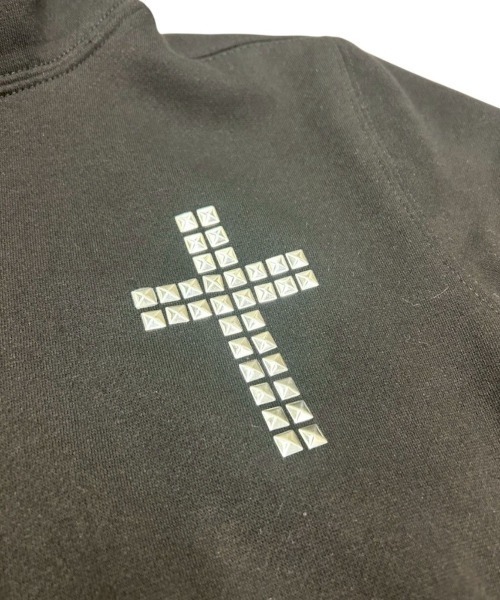 Never mind the XU / Chikashitsu+(ネバーマインド ザ エックスユー / チカシツプラス)の「【nmtc+】cross design diagonal zip up sweat / 【エヌエムティーシープラス】クロスデザインダイアゴナルジップアップスウェット<着用動画あり>(スウェット・レディース・グレー/ブラック・ONE SIZE)」の10枚目の写真