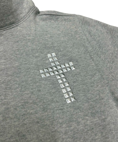 Never mind the XU / Chikashitsu+(ネバーマインド ザ エックスユー / チカシツプラス)の「【nmtc+】cross design diagonal zip up sweat / 【エヌエムティーシープラス】クロスデザインダイアゴナルジップアップスウェット<着用動画あり>(スウェット・レディース・グレー/ブラック・ONE SIZE)」の20枚目の写真