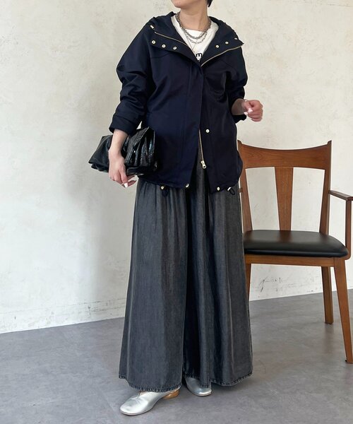 un dix cors（アンディコール）の「タックワイドフレアパンツ（その他パンツ・レディース・インディゴブルー/サックスブルー/ブラック/グレー・FREE）」の14枚目の写真