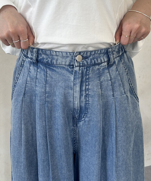 un dix cors（アンディコール）の「タックワイドフレアパンツ（その他パンツ・レディース・インディゴブルー/サックスブルー/ブラック・FREE）」の17枚目の写真