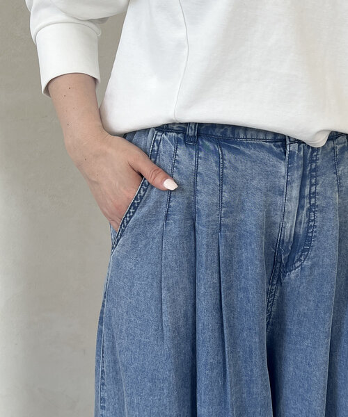 un dix cors（アンディコール）の「タックワイドフレアパンツ（その他パンツ・レディース・インディゴブルー/サックスブルー/ブラック・FREE）」の19枚目の写真