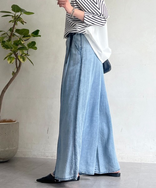 un dix cors（アンディコール）の「タックワイドフレアパンツ（その他パンツ・レディース・インディゴブルー/サックスブルー/ブラック・FREE）」の20枚目の写真