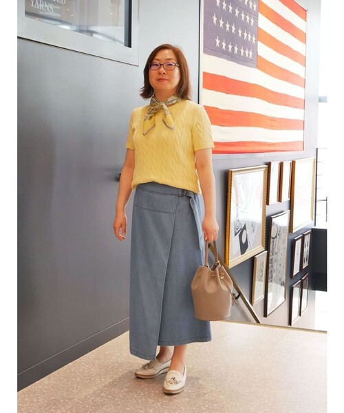 BROOKS BROTHERS(ブルックスブラザーズ)の「スーピマコットン GFロゴ ケーブル ショートスリーブセーター(ニット/セーター・レディース・イエロー/ライトピンク/ライトブルー/ライム・MEDIUM/SMALL/X-SMALL/LARGE)」の8枚目の写真