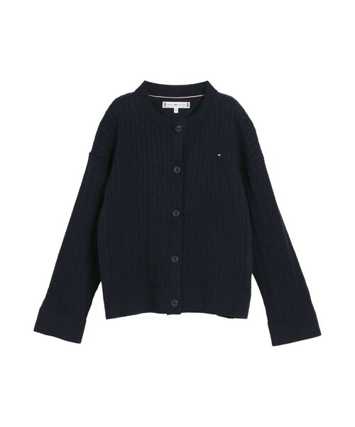 TOMMY HILFIGER（トミーヒルフィガー）の「GIRLS ポインテルケーブルカーディガン（ニット/セーター・キッズ・ホワイト/マルチ・130cm/150cm/160cm/140cm）」の6枚目の写真