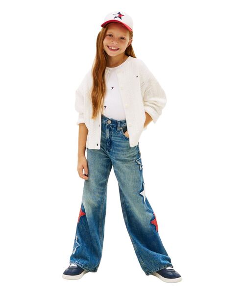 TOMMY HILFIGER（トミーヒルフィガー）の「GIRLS ポインテルケーブルカーディガン（ニット/セーター・キッズ・ホワイト/マルチ・130cm/150cm/160cm/140cm）」の8枚目の写真