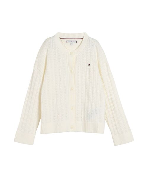 TOMMY HILFIGER（トミーヒルフィガー）の「GIRLS ポインテルケーブルカーディガン（ニット/セーター・キッズ・ホワイト/マルチ・130cm/150cm/160cm/140cm）」の11枚目の写真