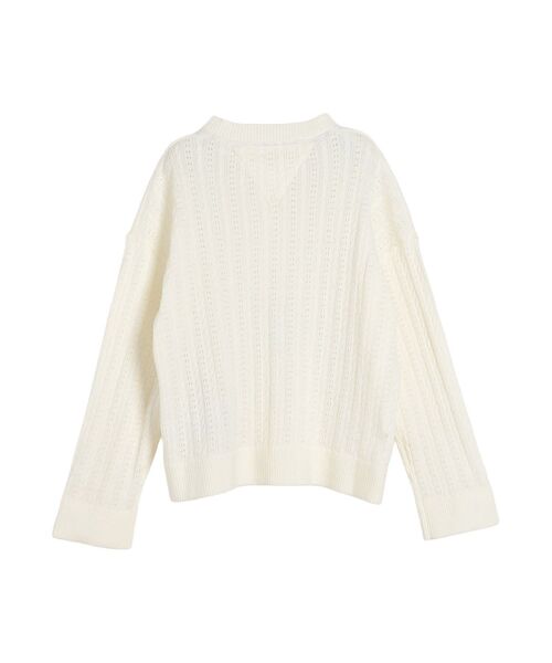 TOMMY HILFIGER（トミーヒルフィガー）の「GIRLS ポインテルケーブルカーディガン（ニット/セーター・キッズ・ホワイト/マルチ・130cm/150cm/160cm/140cm）」の12枚目の写真