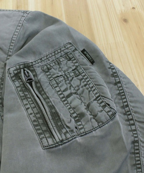 AVIREX(アヴィレックス)の「FADED NYLON TYPE CWU-36P JACKET(MA-1・メンズ・チャコールグレー/セージグリーン・XL/M/XXL/L)」の13枚目の写真