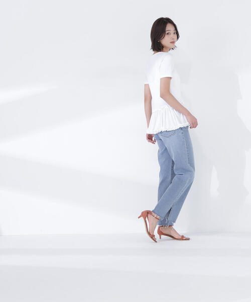 NATURAL BEAUTY BASIC（ナチュラルビューティーベーシック）の「◇ヘムフリルカットソー（Tシャツ/カットソー・レディース・ブラック/オフホワイト/チャコールグレー・FREE）」の17枚目の写真