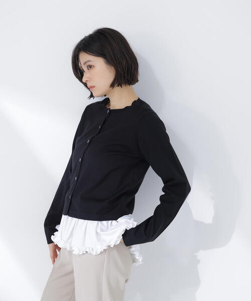 NATURAL BEAUTY BASIC（ナチュラルビューティーベーシック）の「◇ヘムフリルカットソー（Tシャツ/カットソー・レディース・ブラック/オフホワイト/チャコールグレー・FREE）」の21枚目の写真