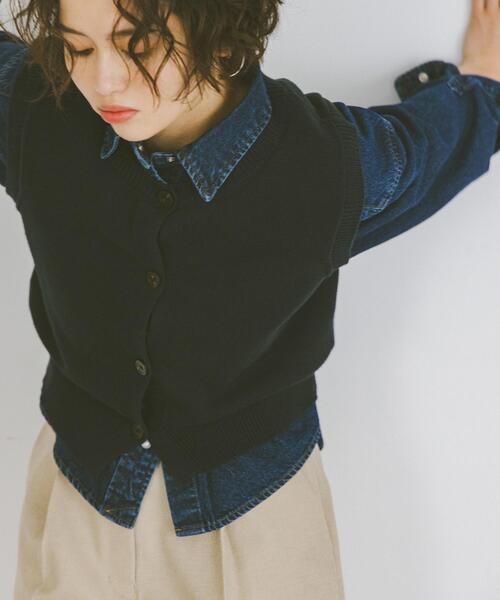 N.(N. Natural Beauty Basic)(エヌエヌナチュラルビューティーベーシック)の「コンパクトニットベスト(ベスト・レディース・オフホワイト/ブルー/ネイビー・フリ-)」の3枚目の写真
