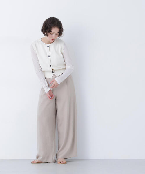 N.（N. Natural Beauty Basic）（エヌエヌナチュラルビューティーベーシック）の「コンパクトニットベスト（ベスト・レディース・オフホワイト/ブルー/ネイビー・ﾌﾘ-）」の10枚目の写真