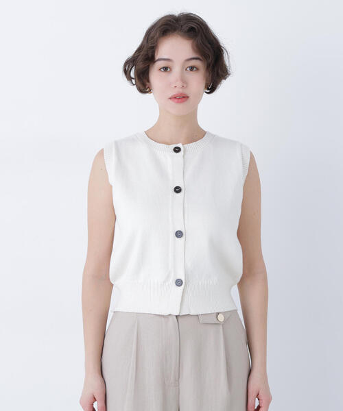 N.（N. Natural Beauty Basic）（エヌエヌナチュラルビューティーベーシック）の「コンパクトニットベスト（ベスト・レディース・オフホワイト/ブルー/ネイビー・ﾌﾘ-）」の12枚目の写真