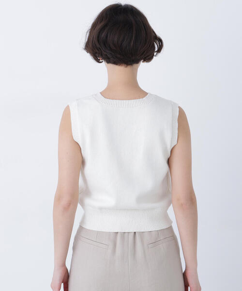 N.（N. Natural Beauty Basic）（エヌエヌナチュラルビューティーベーシック）の「コンパクトニットベスト（ベスト・レディース・オフホワイト/ブルー/ネイビー・ﾌﾘ-）」の14枚目の写真