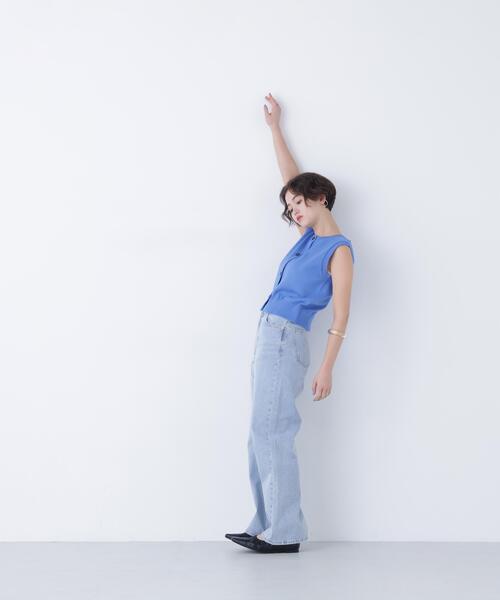 N.(N. Natural Beauty Basic)(エヌエヌナチュラルビューティーベーシック)の「コンパクトニットベスト(ベスト・レディース・オフホワイト/ブルー/ネイビー・フリ-)」の4枚目の写真