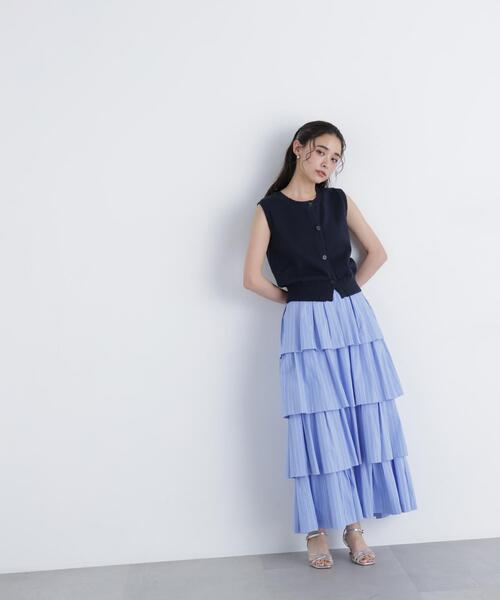 N.(N. Natural Beauty Basic)(エヌエヌナチュラルビューティーベーシック)の「コンパクトニットベスト(ベスト・レディース・オフホワイト/ブルー/ネイビー・フリ-)」の11枚目の写真