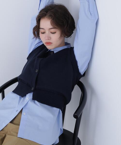 N.(N. Natural Beauty Basic)(エヌエヌナチュラルビューティーベーシック)の「コンパクトニットベスト(ベスト・レディース・オフホワイト/ブルー/ネイビー・フリ-)」の14枚目の写真