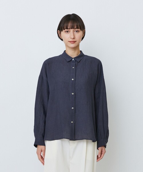 LOISIR(ロワズィール)の「グランジリネンボクシーシャツ(シャツ/ブラウス・レディース・カーキ/ネイビー/ピンク/ライトグレー/オフホワイト・FREE)」の17枚目の写真