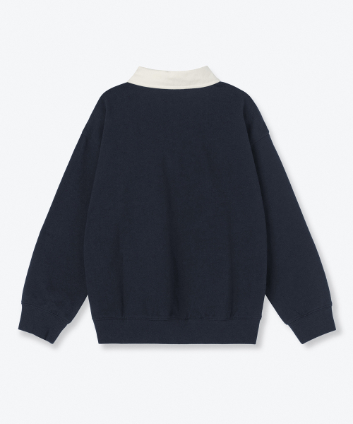 MUSINSA STANDARD KIDS（ムシンサスタンダードキッズ）の「オーバーサイズラグビースウェットシャツ[ネイビー]（スウェット・レディース・その他・150/160/110/130/140/120/100）」の3枚目の写真