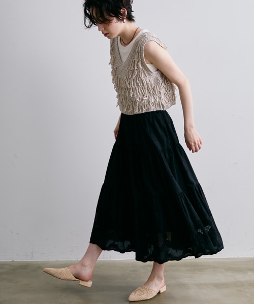Trish(トリッシュ)の「クロシェ編みミュール(サンダル・レディース・ブラック/ベージュ・LARGE/MEDIUM)」の18枚目の写真