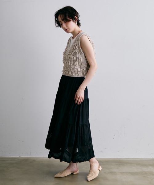 Trish(トリッシュ)の「クロシェ編みミュール(サンダル・レディース・ブラック/ベージュ・LARGE/MEDIUM)」の17枚目の写真