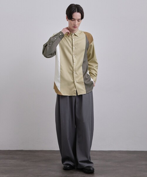 tk.TAKEO KIKUCHI（ティーケータケオキクチ）の「ダイアゴナル切り替えシャツ（シャツ/ブラウス・メンズ・ネイビー系4/ブラック系4/ベージュ系4・02/04/03）」の9枚目の写真