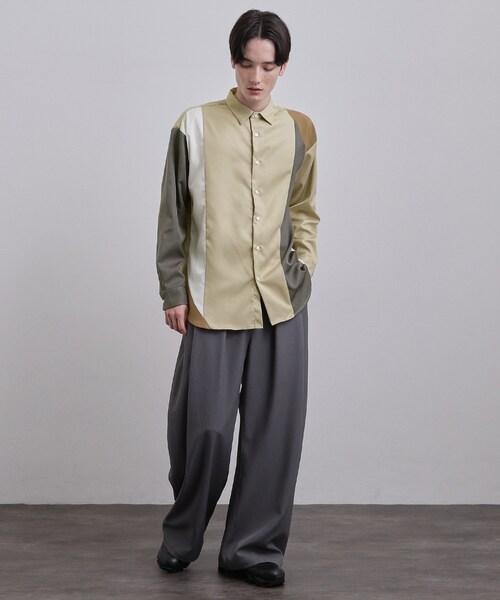 tk.TAKEO KIKUCHI（ティーケータケオキクチ）の「ダイアゴナル切り替えシャツ（シャツ/ブラウス・メンズ・ネイビー系4/ブラック系4/ベージュ系4・02/04/03）」の10枚目の写真