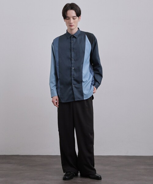 tk.TAKEO KIKUCHI（ティーケータケオキクチ）の「ダイアゴナル切り替えシャツ（シャツ/ブラウス・メンズ・ネイビー系4/ブラック系4/ベージュ系4・02/04/03）」の13枚目の写真