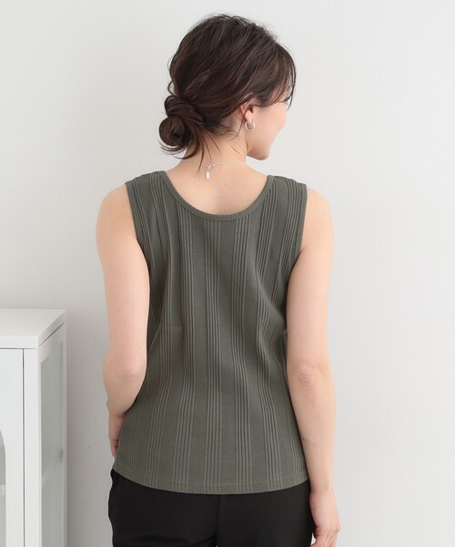 SHOO・LA・RUE（シューラルー）の「【前後2WAY/S-LL】毎日のお供に ランダムテレコタンクトップ（タンクトップ・レディース・チャコールグレー/ブラック系2/ホワイト/ブラック・03/02/01/04）」の12枚目の写真