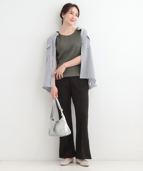 SHOO・LA・RUE（シューラルー）の「【前後2WAY/S-LL】毎日のお供に ランダムテレコタンクトップ（タンクトップ・レディース・チャコールグレー/ブラック系2/ホワイト/ブラック・03/02/01/04）」の15枚目の写真