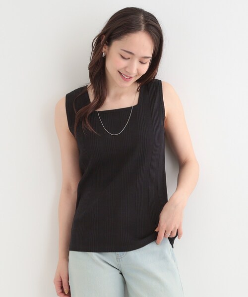 SHOO・LA・RUE（シューラルー）の「【前後2WAY/S-LL】毎日のお供に ランダムテレコタンクトップ（タンクトップ・レディース・チャコールグレー/ブラック系2/ホワイト/ブラック・03/02/01/04）」の17枚目の写真