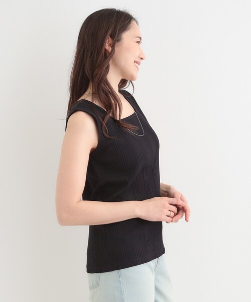 SHOO・LA・RUE（シューラルー）の「【前後2WAY/S-LL】毎日のお供に ランダムテレコタンクトップ（タンクトップ・レディース・チャコールグレー/ブラック系2/ホワイト/ブラック・03/02/01/04）」の18枚目の写真