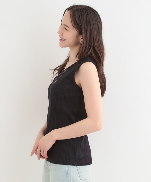 SHOO・LA・RUE（シューラルー）の「【前後2WAY/S-LL】毎日のお供に ランダムテレコタンクトップ（タンクトップ・レディース・チャコールグレー/ブラック系2/ホワイト/ブラック・03/02/01/04）」の20枚目の写真