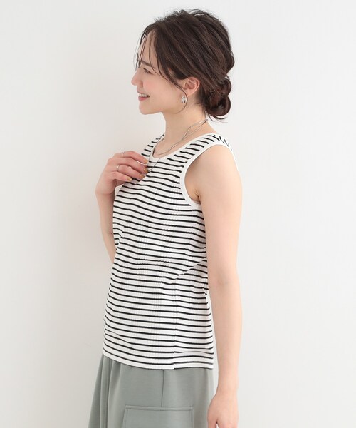 SHOO・LA・RUE(シューラルー)の「【前後2WAY/洗濯機可/S-LL】毎日のお供に ランダムテレコタンクトップ(タンクトップ・レディース・チャコールグレー/ブラック系2/ホワイト/ブラック・03/02/01/04)」の10枚目の写真