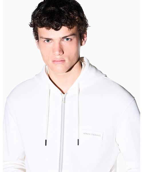 ARMANI EXCHANGE(アルマーニエクスチェンジ)の「【A|X アルマーニ エクスチェンジ】WE AXロゴ フーデッドジップアップスウェットシャツ(スウェット・メンズ・ホワイト・X-SMALL/XX-LARGE/X-LARGE/LARGE/MEDIUM/SMALL)」の5枚目の写真