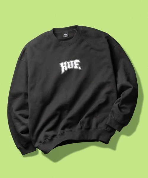 HUF(ハフ)の「HOME TEAM CREWNECK(スウェット・メンズ・ブラック/アッシュグレー/パイングリーン系・M/S/XL/L)」の1枚目の写真