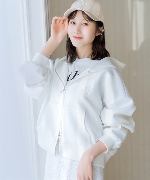 WILLSELECTION(ウィルセレクション)の「ダブルZIPオーバーサイズパーカー(パーカー・レディース・ミント/サックスブルー/ブラック/オフホワイト・FREE)」の2枚目の写真