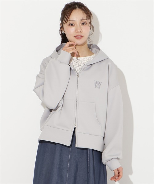 WILLSELECTION(ウィルセレクション)の「ダブルZIPオーバーサイズパーカー(パーカー・レディース・ミント/サックスブルー/ブラック/オフホワイト・FREE)」の1枚目の写真