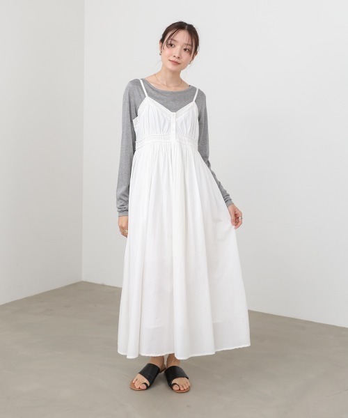 Bab(バブ)の「★インド綿シリーズ★【選べるサイズ展開】レース切り替えフレアキャミワンピース(ワンピース・レディース・オフホワイト/ブラック/パープル・M/S)」の19枚目の写真