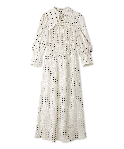 SNIDEL（スナイデル）の「デコルテオープンワンピース（ワンピース・レディース・その他/アイボリー/ネイビー・1/0）」の4枚目の写真