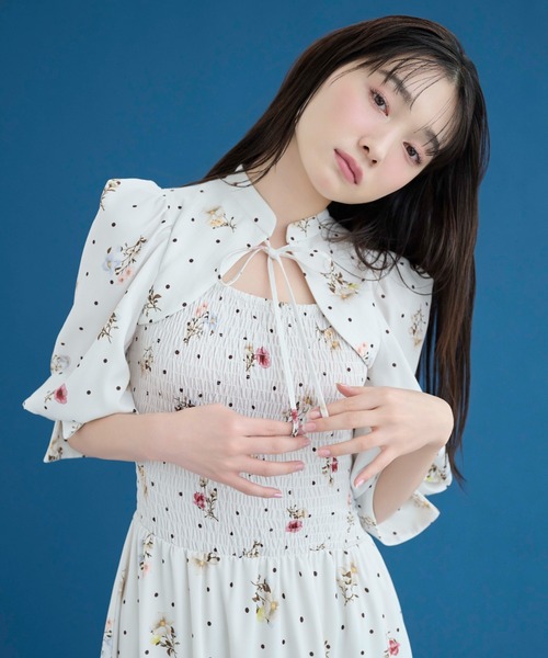 SNIDEL（スナイデル）の「デコルテオープンワンピース（ワンピース・レディース・その他/アイボリー/ネイビー・1/0）」の15枚目の写真