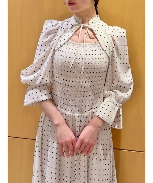 SNIDEL(スナイデル)の「デコルテオープンワンピース(ワンピース・レディース・その他/アイボリー/ネイビー・1/0)」の20枚目の写真
