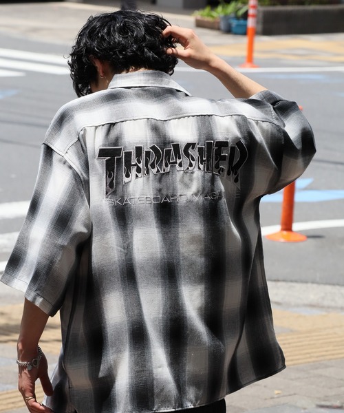 THRASHER(スラッシャー)の「【THRASHER/スラッシャー】オンブレチェック 半袖シャツ(シャツ/ブラウス・メンズ・ブルー/ブラック/ホワイト・XL/L/M)」の1枚目の写真