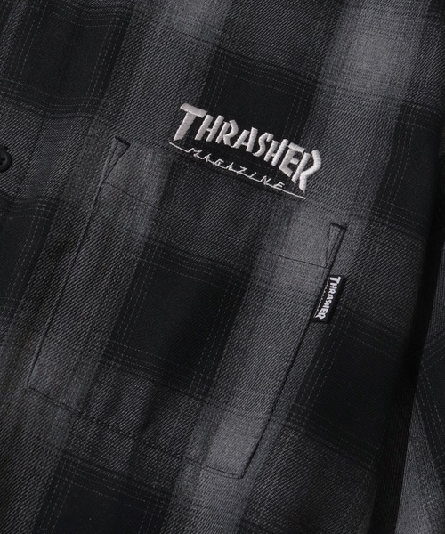 THRASHER(スラッシャー)の「【THRASHER/スラッシャー】オンブレチェック 半袖シャツ(シャツ/ブラウス・メンズ・ブルー/ブラック/ホワイト・XL/L/M)」の4枚目の写真