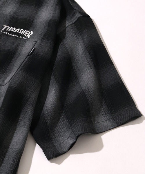 THRASHER(スラッシャー)の「【THRASHER/スラッシャー】オンブレチェック 半袖シャツ(シャツ/ブラウス・メンズ・ブルー/ブラック/ホワイト・XL/L/M)」の5枚目の写真