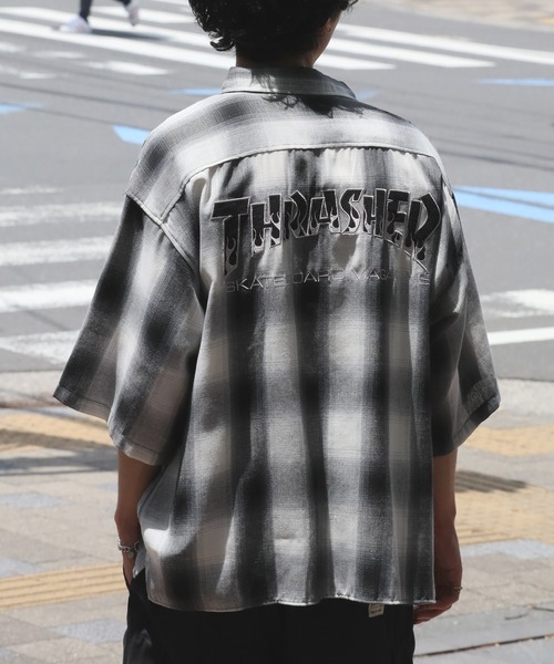 THRASHER(スラッシャー)の「【THRASHER/スラッシャー】オンブレチェック 半袖シャツ(シャツ/ブラウス・メンズ・ブルー/ブラック/ホワイト・XL/L/M)」の14枚目の写真
