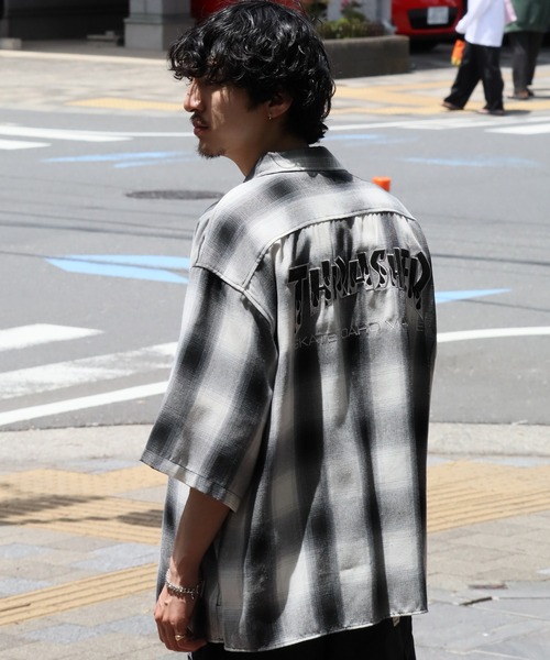 THRASHER(スラッシャー)の「【THRASHER/スラッシャー】オンブレチェック 半袖シャツ(シャツ/ブラウス・メンズ・ブルー/ブラック/ホワイト・XL/L/M)」の13枚目の写真