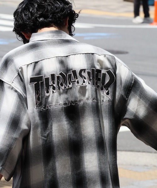 THRASHER(スラッシャー)の「【THRASHER/スラッシャー】オンブレチェック 半袖シャツ(シャツ/ブラウス・メンズ・ブルー/ブラック/ホワイト・XL/L/M)」の12枚目の写真