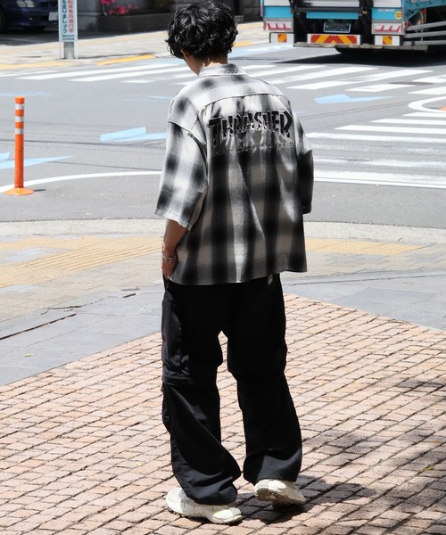 THRASHER(スラッシャー)の「【THRASHER/スラッシャー】オンブレチェック 半袖シャツ(シャツ/ブラウス・メンズ・ブルー/ブラック/ホワイト・XL/L/M)」の16枚目の写真
